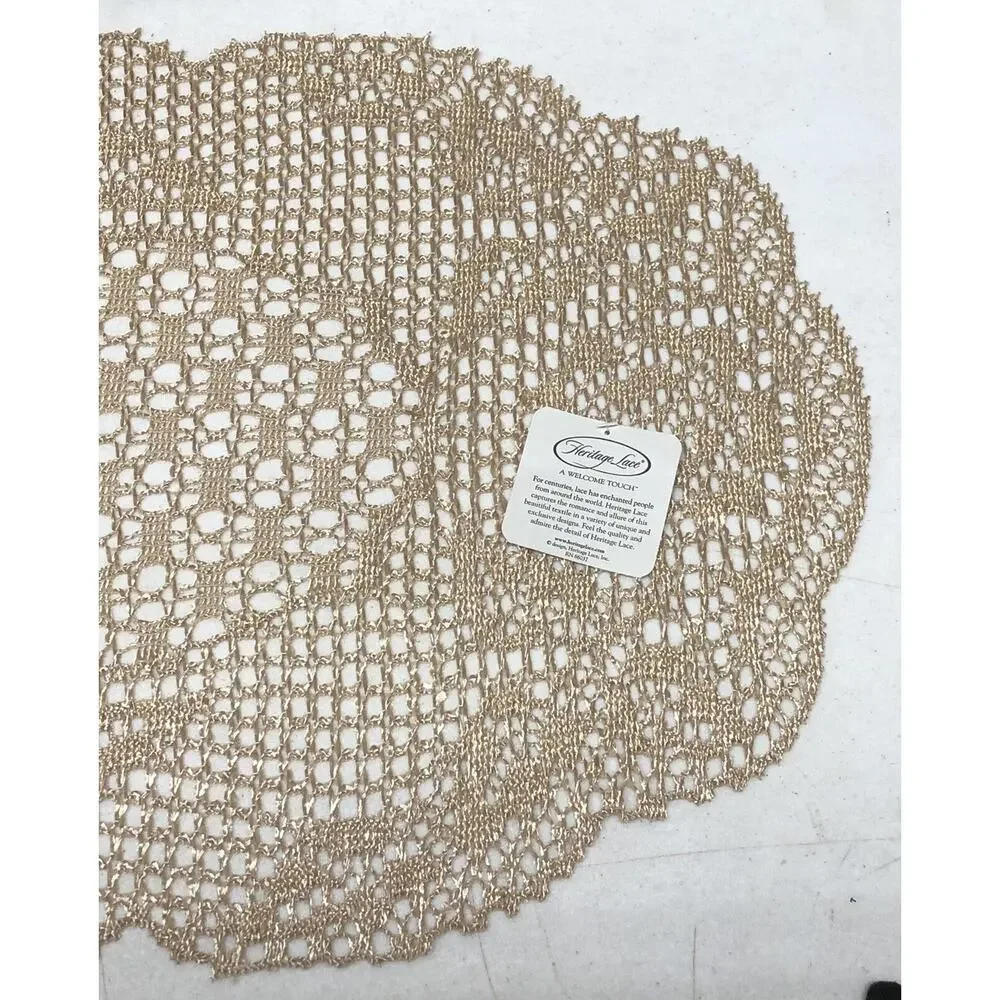 HERITAGE LACE Biege Homespun Runner - 33